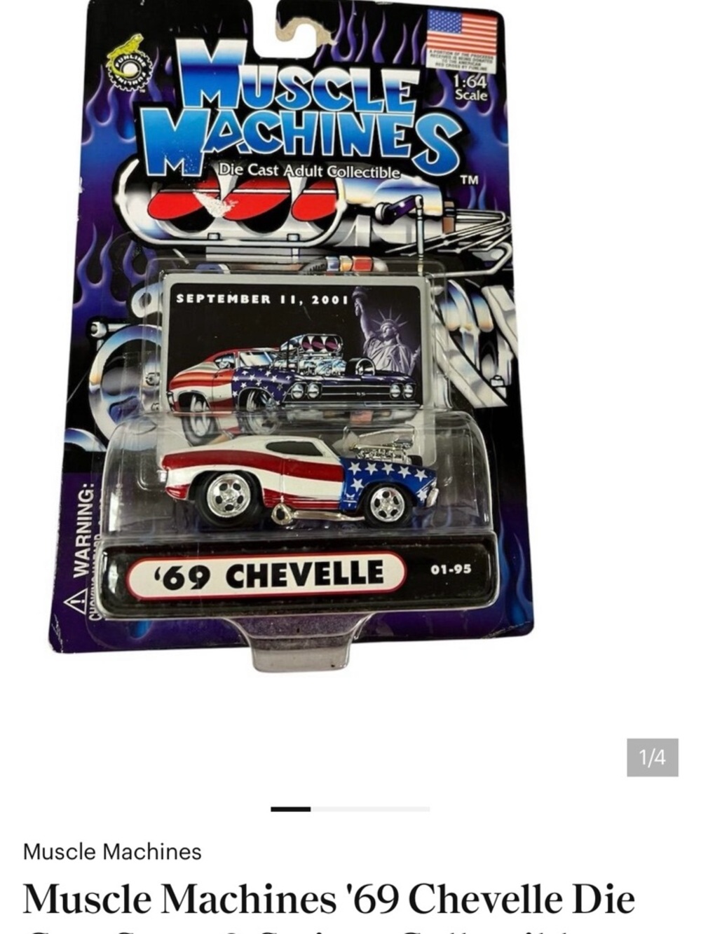 Muscle Machines '69 Chevelle Die Cast Stars & Stripes Collectible